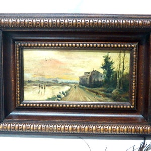 Oil on Table, Valencian Painting, Impressionist Landscape 19th, Spanish Painting, Antique Landscape Painting, Impressionist Painting 19th