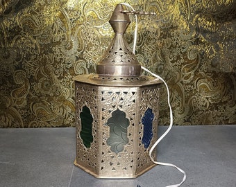 Antique Moroccan Lantern, Arabic Lantern, Ceiling Lantern, Lantern Lamp, Brass Lantern, Oriental Lantern, Moroccan Lamp, Oriental Lamp