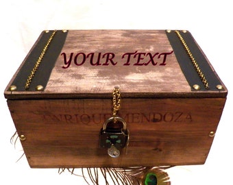 Personalized Man Box, Wooden Box, Wine Box, Anniversary Box, Wedding Gift Box, Transformed Vintage Box, Wedding Wine Box, Personalized Text