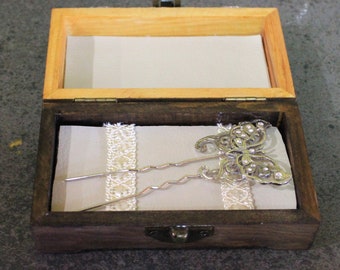 Peigne en métal vintage, peigne de mariage, pince à cheveux, clip de boîte personnalisé avec texte, peigne en verre autrichien, cadeau de mariage.