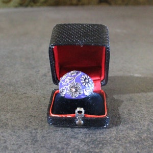 Antieke kartonnen sieraden doos met ring, imitatie lederen juwelier, hard karton juwelier, elegante juwelier, kleine doos juwelier juwelier 30s