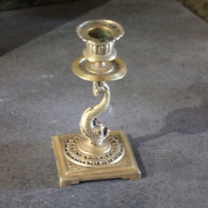 Antique Bronze Candlestick, Vintage Bronze Candlestick, Vintage Bronze Candle Holder, Art Deco Candle Holder, Fish Shape Candlestick