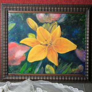 Flower Still Life, Flower Painting, Framed Painting, Oil Painting, Flowers, Still Life Painting, Wooden Frame, Floral Still Life, 1960s