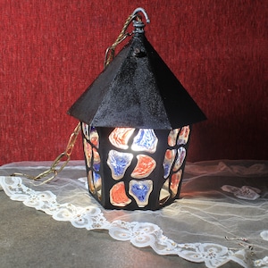 Old Lantern, Wrought Iron Lamp, Lantern Lamp, Glass Lantern, Old Spanish Lantern, Rustic Garden Lantern, Vintage Lantern