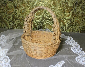 Antigua Cesta Mimbre, Cesta Vintage, Cesta Pan, Cesta Granero, Decoración Rústica, Canasta Pan, Canasta Rústica, Cesta Cocina, Cesta España
