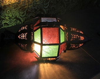Antique Moroccan Lantern, Arabic Lantern, Ceiling Lantern, Lantern Lamp, Iron Lantern, Oriental Lantern, Moroccan Lamp, Oriental Lamp, 19th