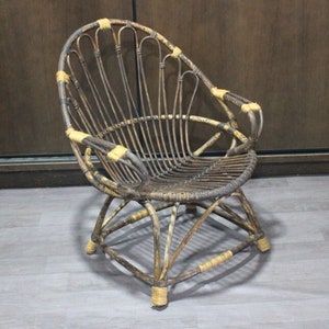 Old Wicker Armchair, Valencian Chair, Rustic Chair, Wicker Chair, Handmade Chair, Furniture, Traditional Chair