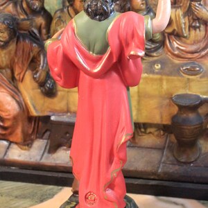 Antiguo San Pancracio, Antigua Escultura Santo, Estatua Santo del Dinero, Santo de la Suerte, Escultura Escayola, Figura Escultórica, Olot imagen 4
