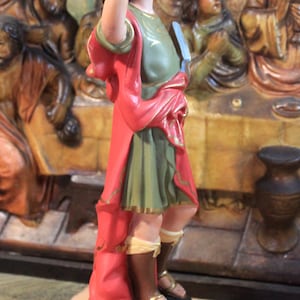 Antiguo San Pancracio, Antigua Escultura Santo, Estatua Santo del Dinero, Santo de la Suerte, Escultura Escayola, Figura Escultórica, Olot imagen 3
