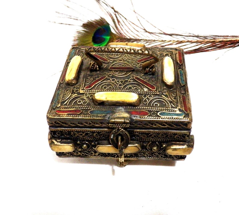 Tibetan Silver Jewelry Box Tibetan Silver Box Jewelry Box 19th Filigree Jewelry Box Antique Silver Box Tibetan Silver Jewelry Box