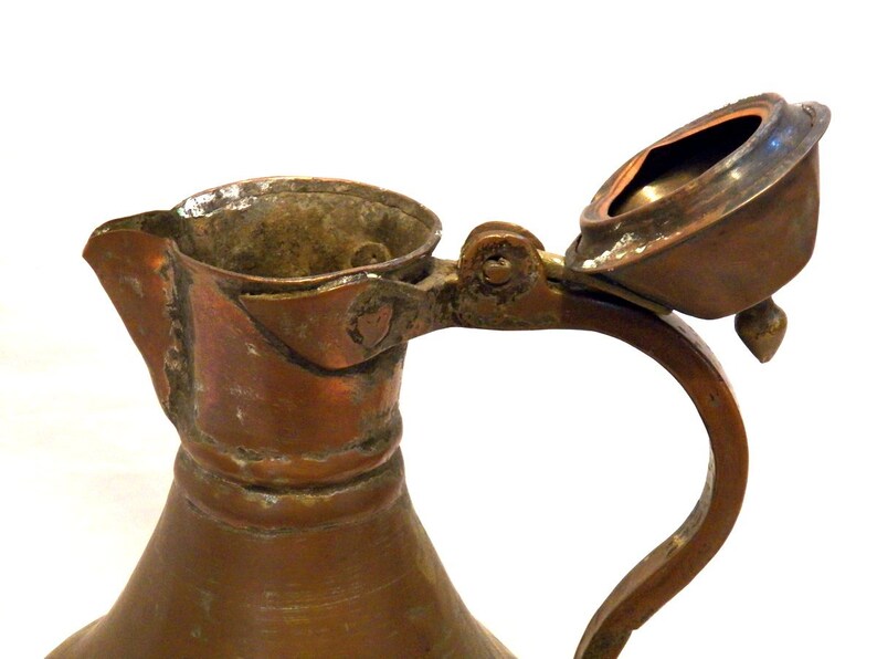 Large Turkish Jug Turkish Water Jug 19th Pitcher Copper Etsy