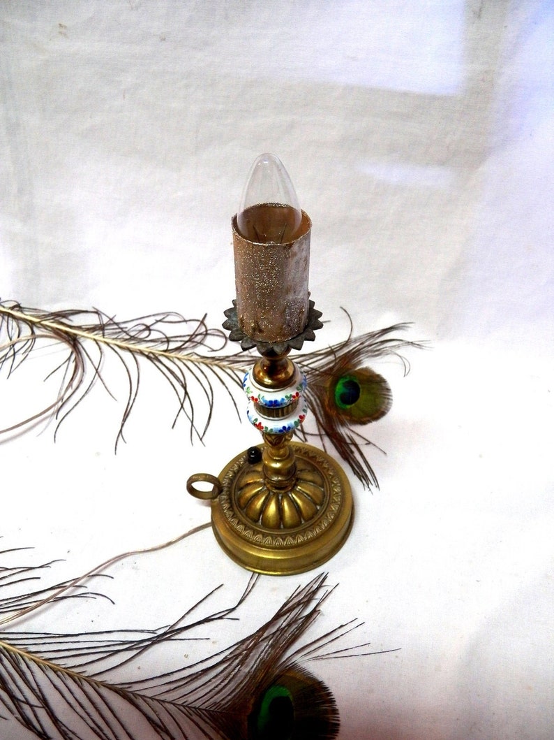 Antique Electrified Candle Lamp Electric Candle Holder Etsy