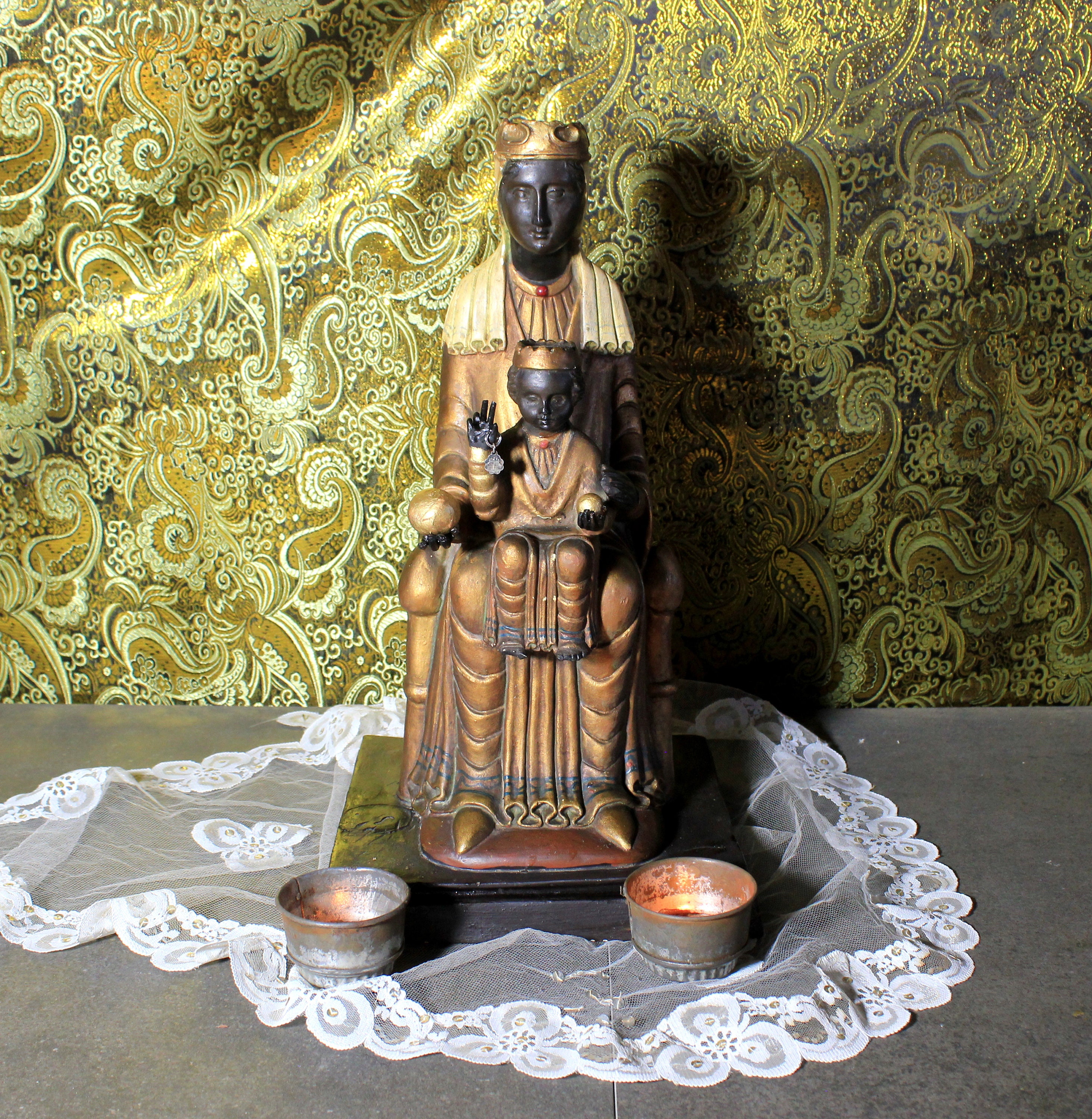 Antique Montserrat Virgin, Black Madonna, Gothic Virgin, Virgin