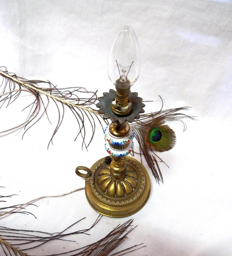 Antique Electrified Candle Lamp Electric Candle Holder Etsy