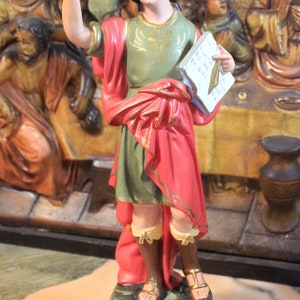 Antiguo San Pancracio, Antigua Escultura Santo, Estatua Santo del Dinero, Santo de la Suerte, Escultura Escayola, Figura Escultórica, Olot imagen 2
