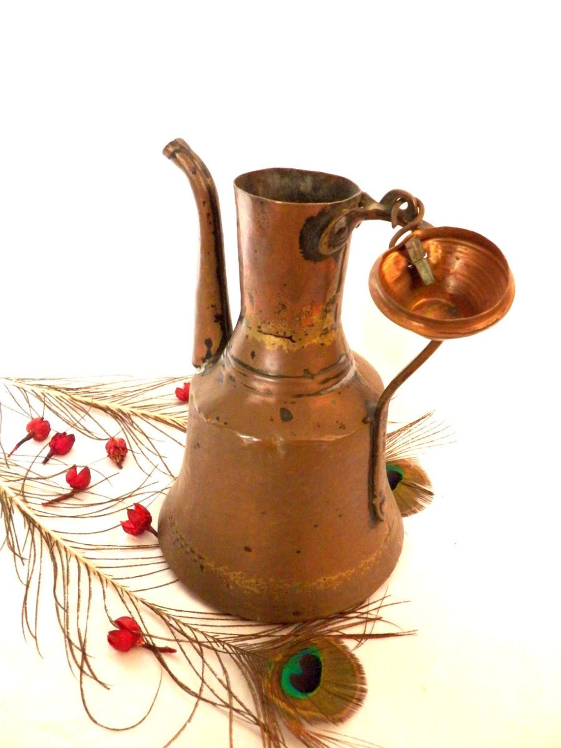 Large Turkish Jug Turkish Water Jug 19th Pitcher Copper Etsy