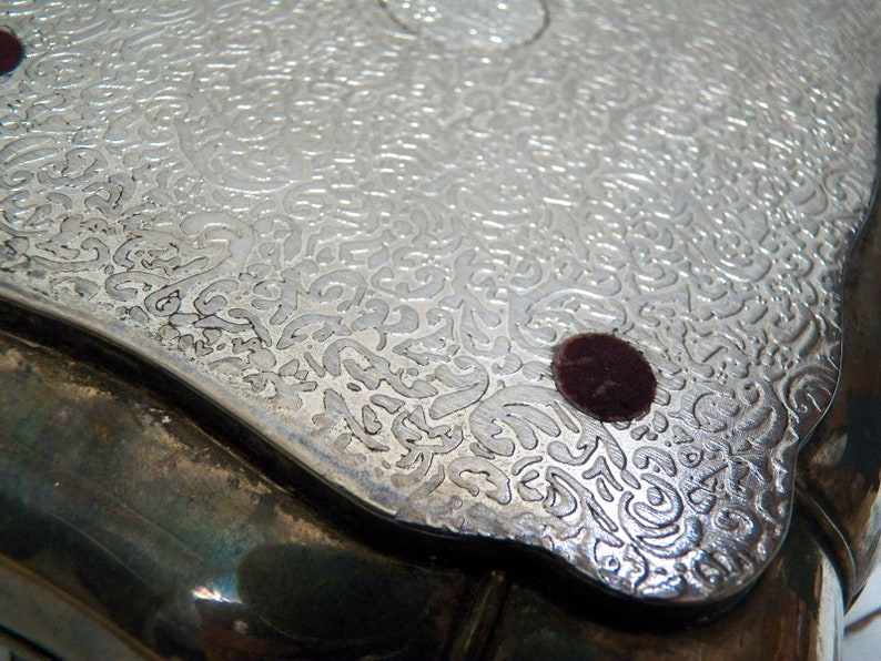 Vintage Box Indian Box Style Silver Plated Jewelry Box Godinger Metal Box Lined Velvet Vintage Decor Box Silver Plated Box