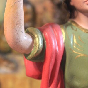Antiguo San Pancracio, Antigua Escultura Santo, Estatua Santo del Dinero, Santo de la Suerte, Escultura Escayola, Figura Escultórica, Olot imagen 8