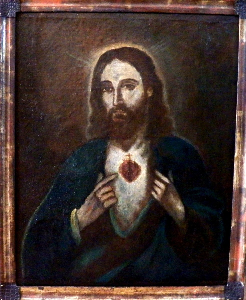 Sacred Heart of Jesus Painting | Etsy