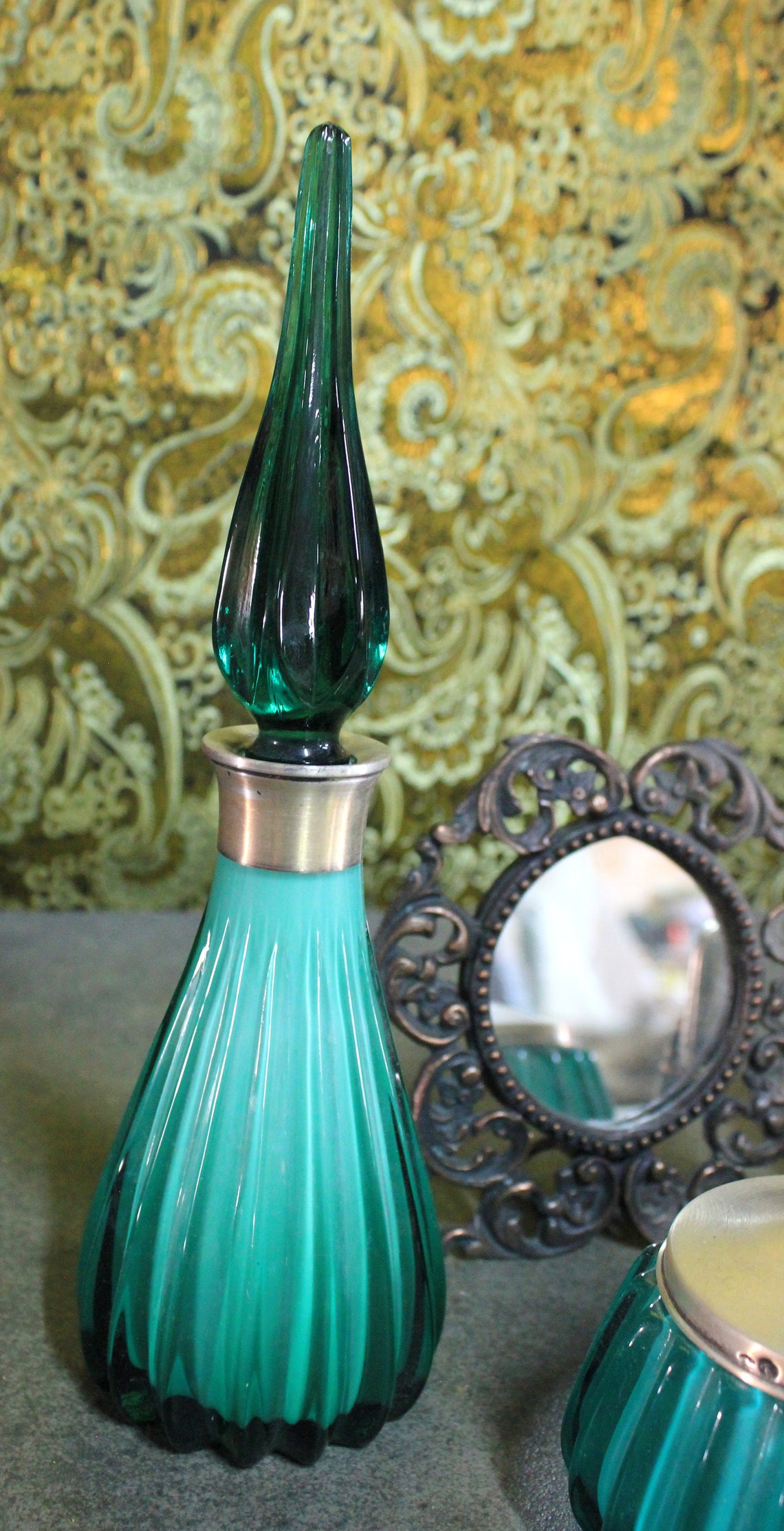 Antique Dressing Table Set Vintage Crystal Art Nouveau Etsy