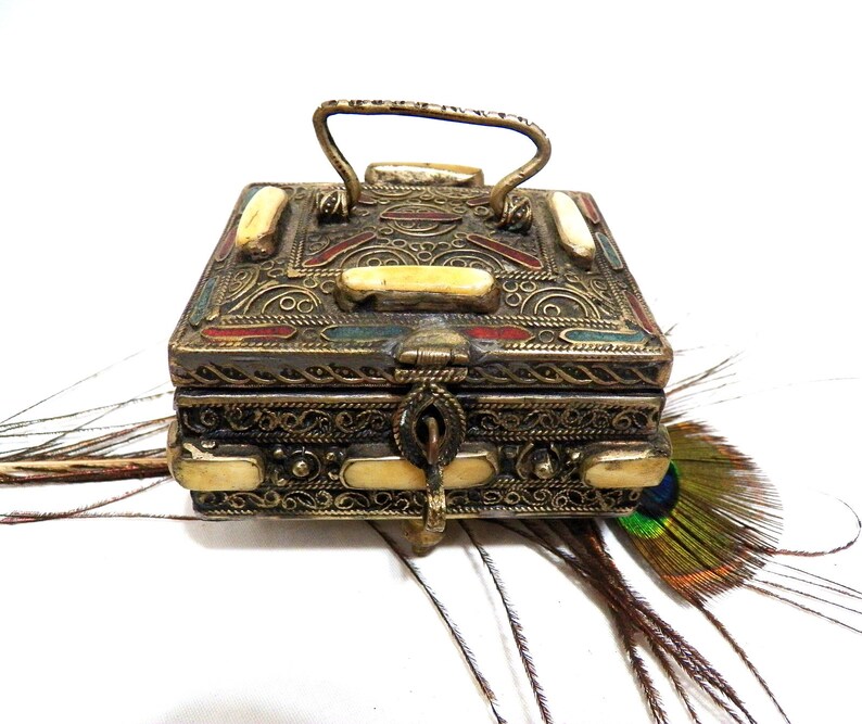 Tibetan Silver Jewelry Box Tibetan Silver Box Jewelry Box 19th Filigree Jewelry Box Antique Silver Box Tibetan Silver Jewelry Box
