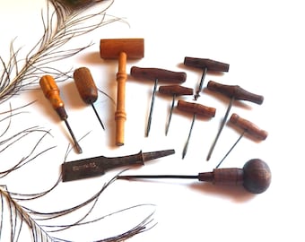 Antique Carpenter Tools, Iron Tools, Punches, Wood, Carpenter Tool, Antique Auger, Antique Hammer, 19th Tools
