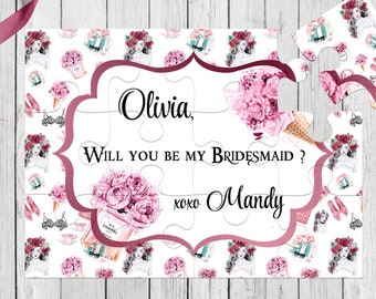 Will You Be My Bridesmaid Proposal Bridesmaid Puzzle Be My Bridesmaid Will You Be My Maid of Honor Proposal Personalized Puzzle BP 7