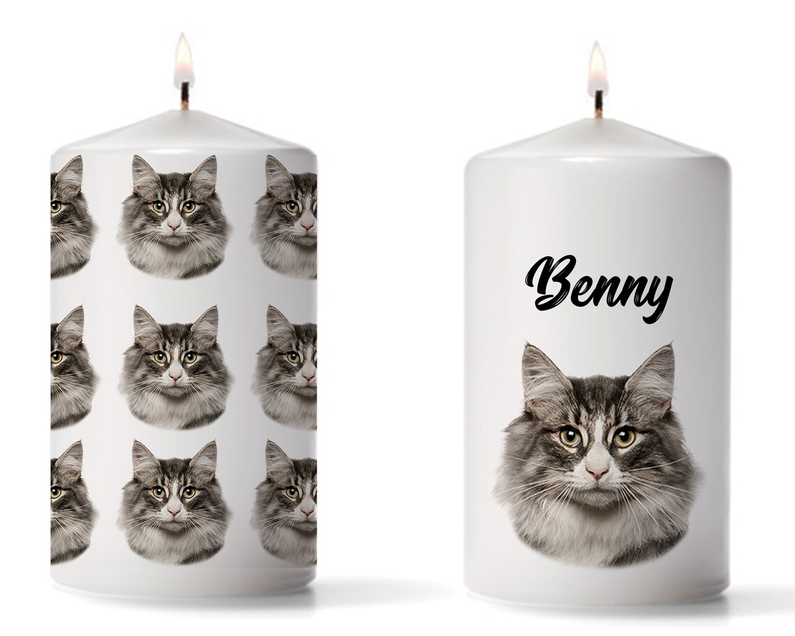 Custom Pet Candle Cat Lover Gift Cat Face Candle Cat Mom Etsy