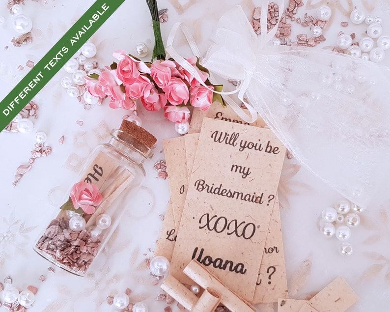 Bridesmaid Proposal Message in a Bottle Bridesmaid Gift Bridesmaid Card