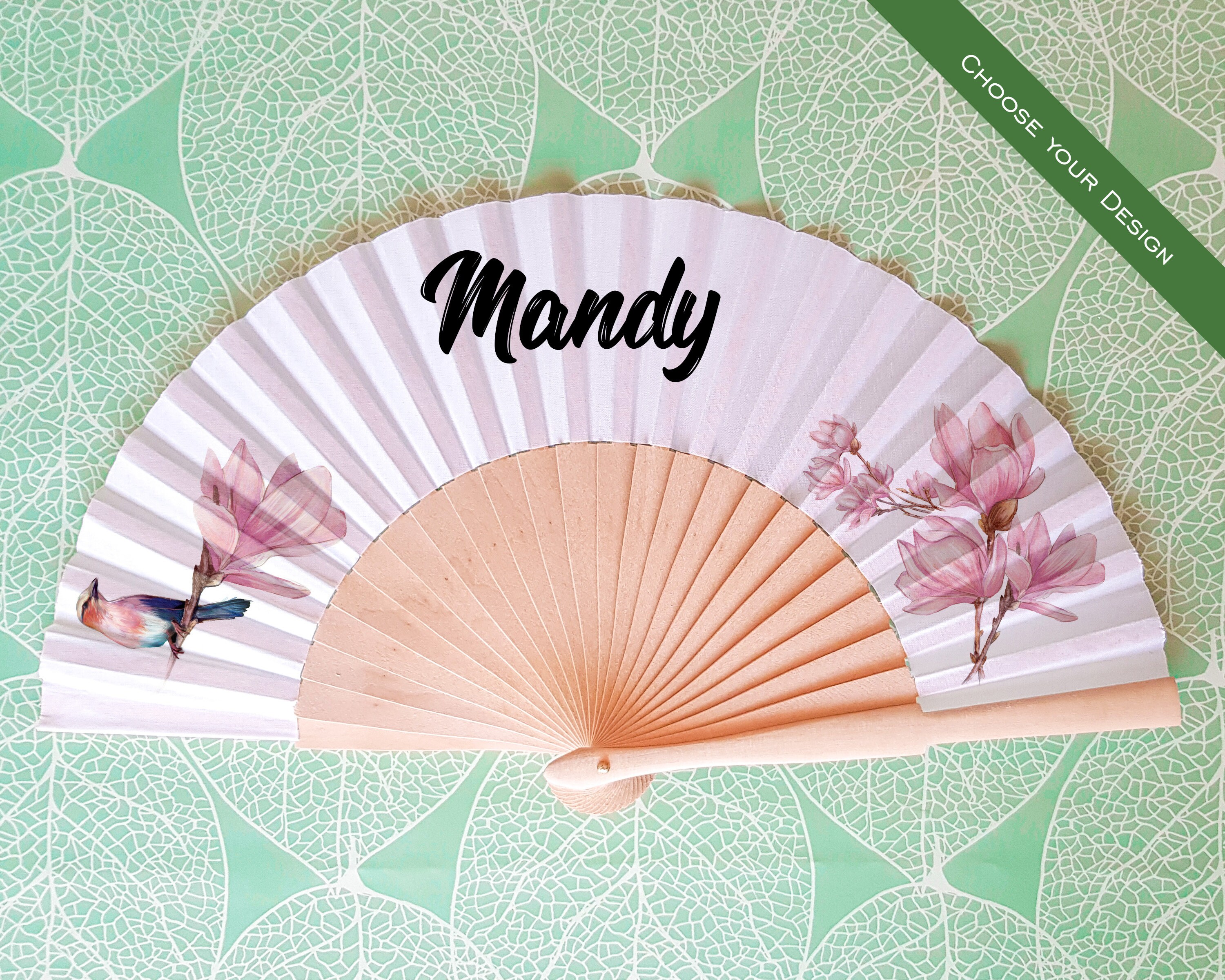WEDDING FANS, Summer Wedding, Romantic Floral Print, Bridal Accessories ...