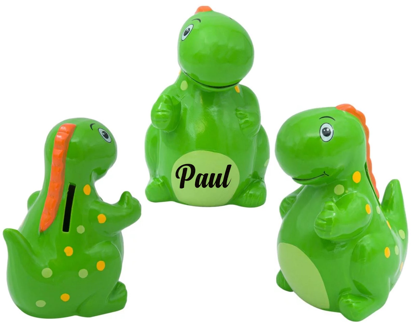 Personalized Dinosaur Piggy Bank, Dino Piggy Bank, Boys Piggy Bank