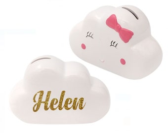 Personalised Cloud Money Box Bank, Piggy bank for kids, Coin bank, Birthday gift, piggy bank for girls, Kids piggy bank, Baby birth gift