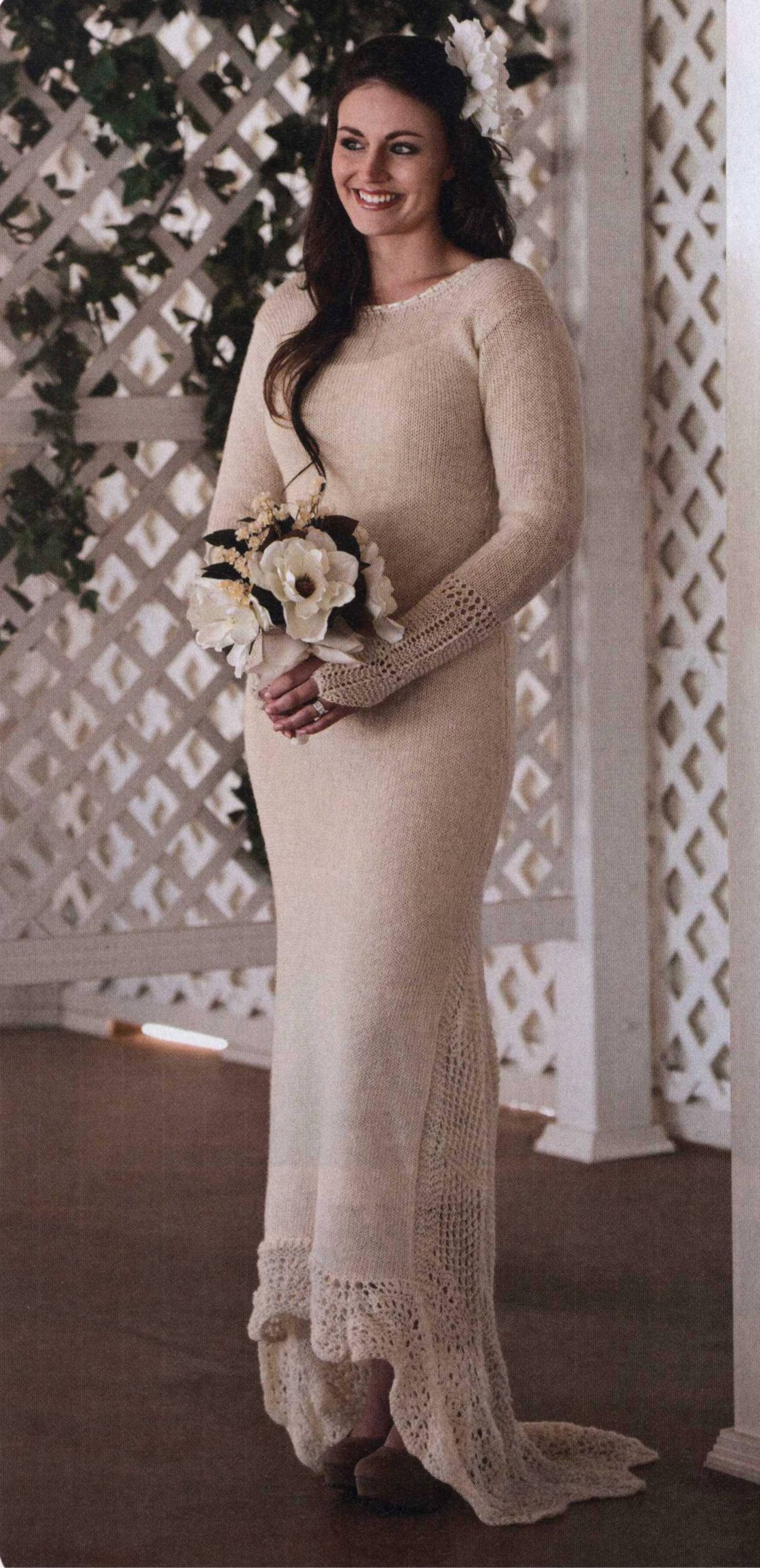 Wedding Dress PDF Knitting Pattern Knitted Crochet Etsy