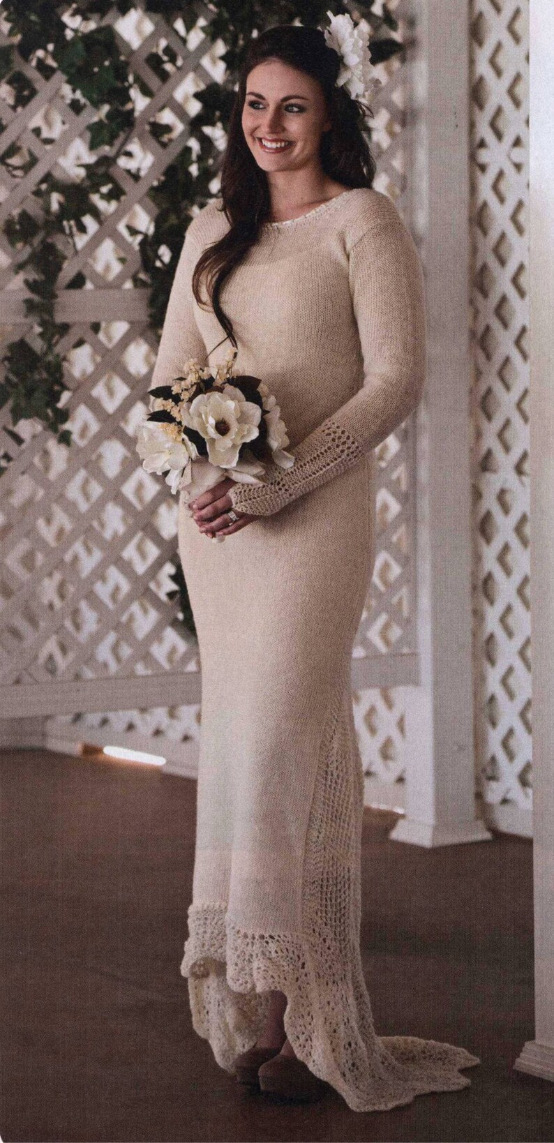 Wedding Dress PDF Knitting Pattern Knitted Crochet Etsy