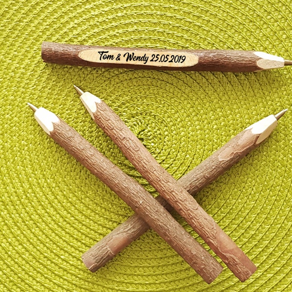 Twig Ballpoint Pen - Stylo Twig personnalisé - Stylo en bois - Stylo rustique - Stylo de mariage - Faveurs de mariage - Stylo en bois P5