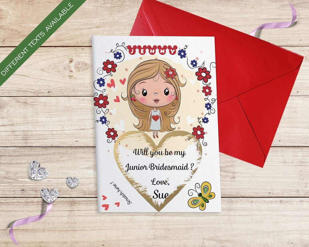 Junior Bridesmaid Proposal Jr Bridesmaid Card Will You Be My Etsy