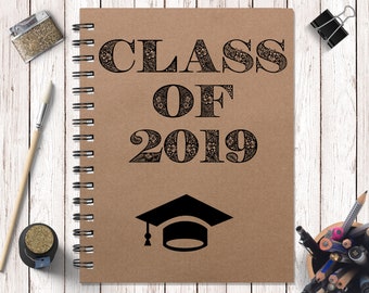 Class of 2019 notebook, Cute College Graduation Journal in A5 or A6 format, Custom Notebook for Students NBS 3