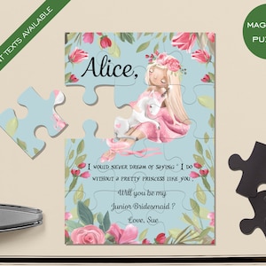 Puzzle magnétique Serez-vous ma proposition de demoiselle d'honneur junior, cadeau de fille d'honneur, proposition de demoiselle d'honneur, seras-tu mon, cadeau de demoiselle d'honneur P1