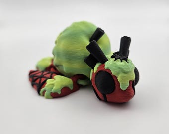 Tortue pomme empoisonnée | Flexi Fidget articulé imprimé en 3D