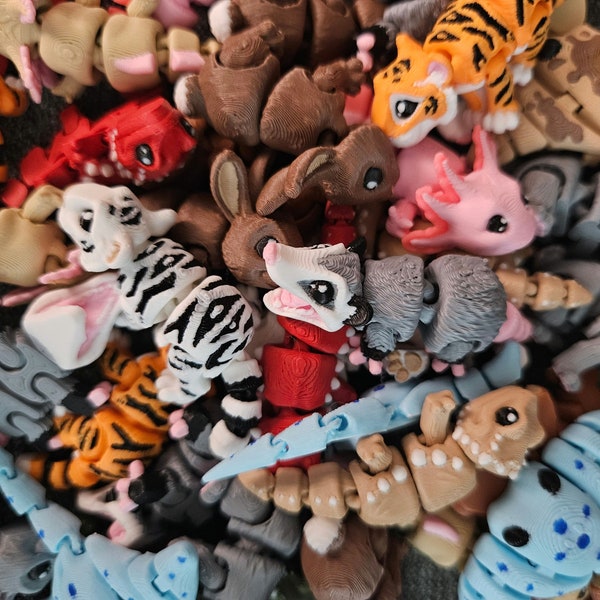 RANDOM Packs of Detailed Pocko Pets | 0.8-1.5in | 3D Printed Mini Fidget Animals
