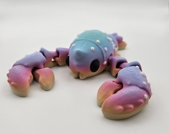 Rainbow Lobster | 3D Printed Articulating Flexi Fidget