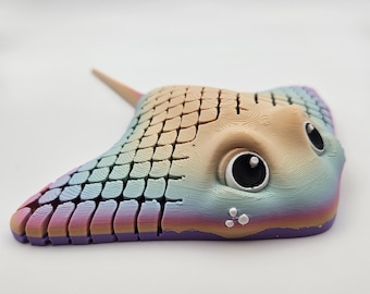 Rainbow Stingray | 3D Printed Articulating Flexi Fidget