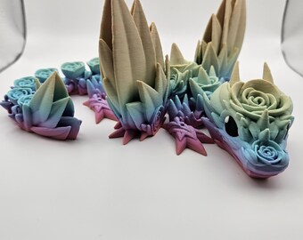 Regnbågsrosdrake | 3D-utskriven artikulerande fidgetleksak