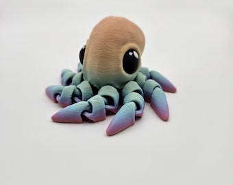 Rainbow Octopus | 3D Printed Articulating Flexi Fidget