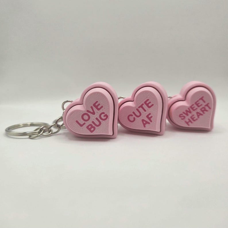Conversation Heart Keychain | 3D Printed Fidget Clicker - Etsy
