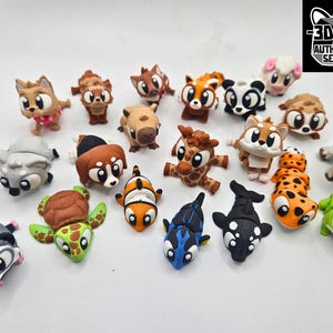 Bright-Eyed Pocko Pets | Chunky Cartoon Articulated Animals | 3D Printed Mini Fidgets | 1.75-2 Inches