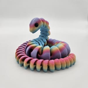 Tęczowy wąż | Ruchomy, elastyczny, drukowany w 3D Fidget