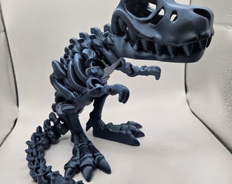 Dinosaurio T-Rex con esqueleto gigante / Fidget articulado y flexible impreso en 3D