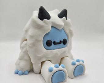 Yeti Abominable Snowman Fidget | 3D Printed Articulated Flexi Yeti | Christmas Stocking Stuffer & Winter Desk Pet