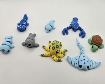 Ocean Pocket Pet Add Ons | 1.25-2 Inches | 3D Printed Articulating Flexi Fidget